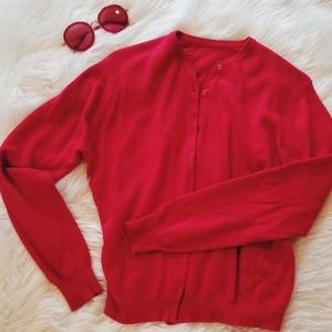 🌷2 for $20 SALE Red cashmere cardigan sweater S